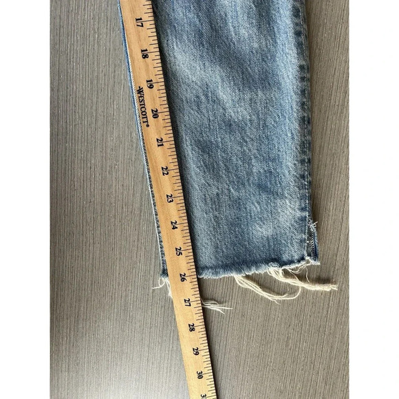 GRLFRND Karolina High Rise Straight Jeans Raw Hem Distressed 27 - Picture 8 of 8